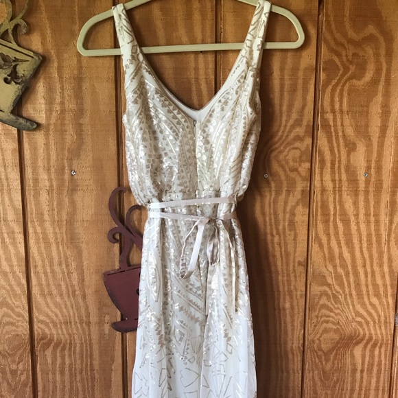 Gold Sequined Bridesmaid Dress - Picture 5 of 8